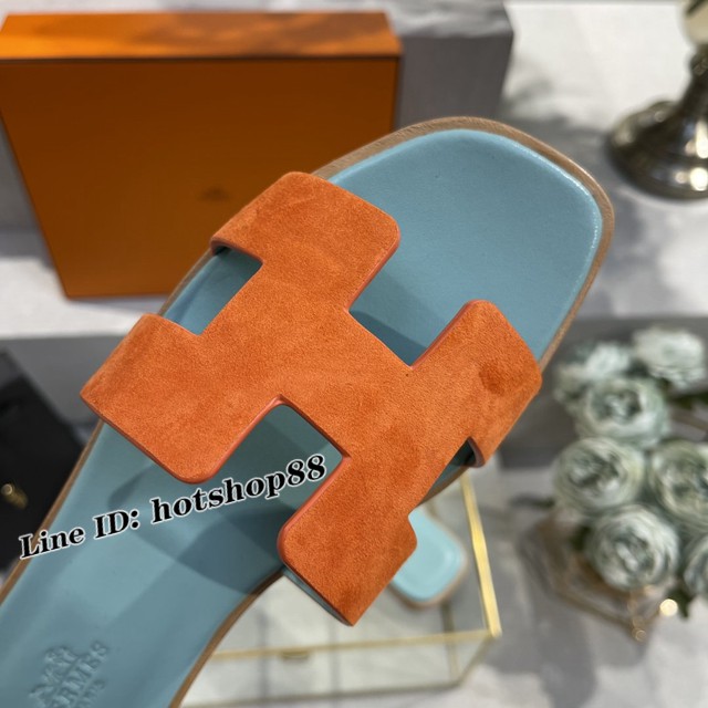 Hermes愛馬仕2022新色中底全包高版本純手工鞋 經典款H女士拖鞋 dx3361